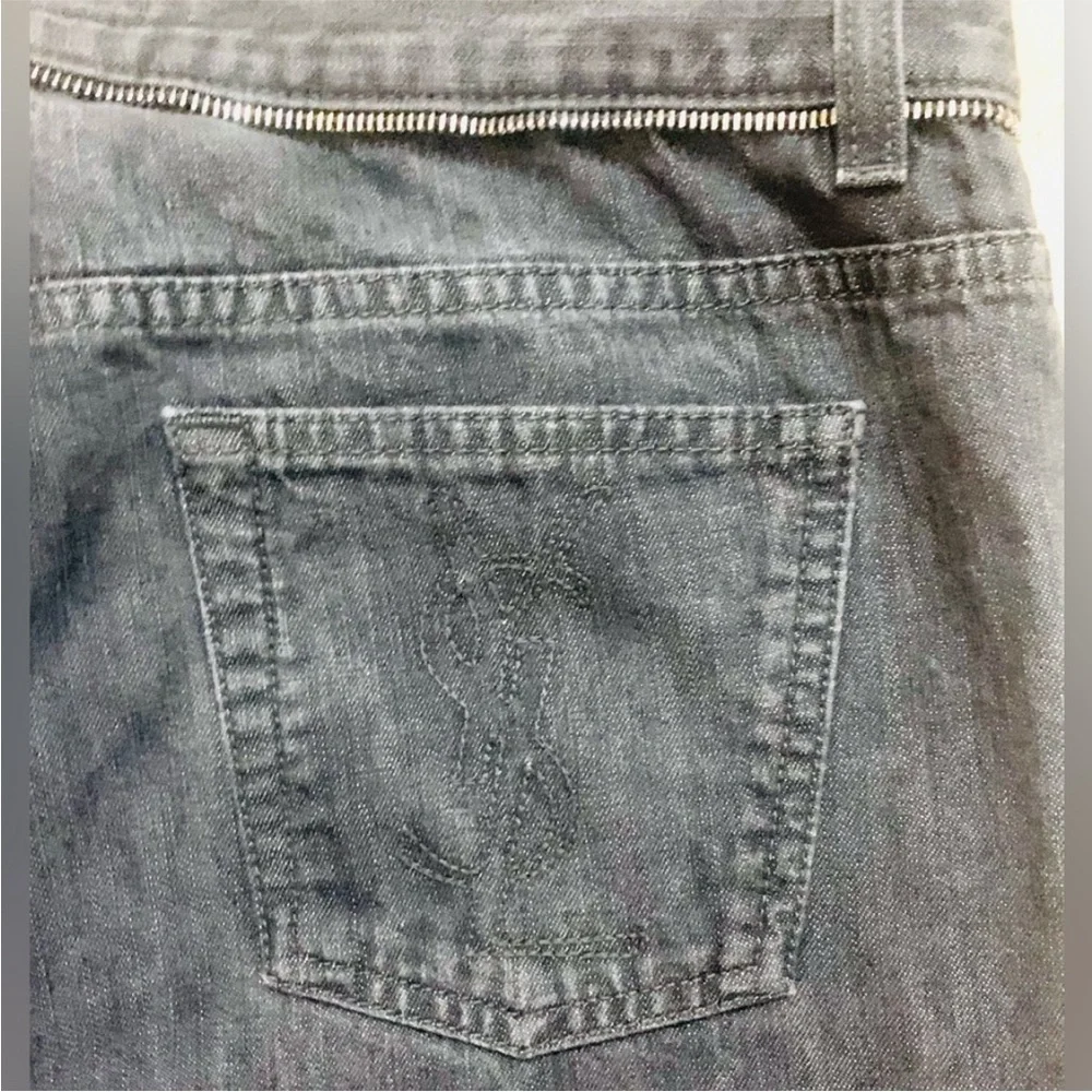 Saint Laurent / Rive Gauche Faded Black Denim Jeans with YSL logo - Picture 11 of 11